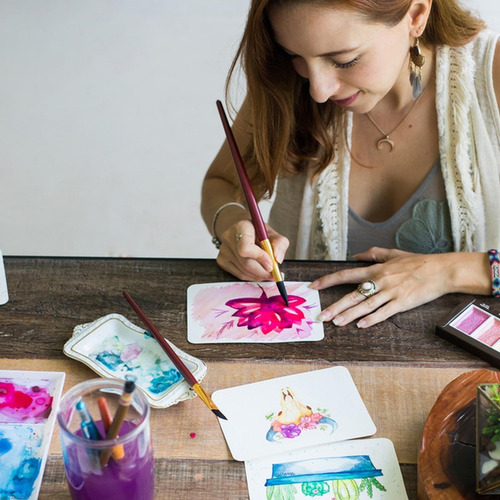 Cartões De Aquarela Em Branco, 50 Folhas De Papel Aquarela D
