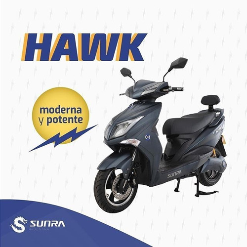 Imagen 1 de 6 de Moto Electrica Sunra Hawk Bateria/litio En 24 Cuotas C/tarj 