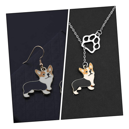 Elegante Juego De Pendientes Con Colgante