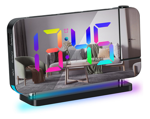 Despertador De Projeção De Viagem Para Quarto Rgb De 7 Poleg