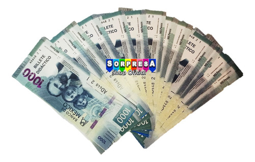450 Billete Didáctico Mx 1000 Contar Utilería