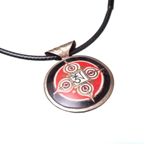 Ojos De Buda Nudo Infinito Om Nepal Doble Vajra Collar Negro