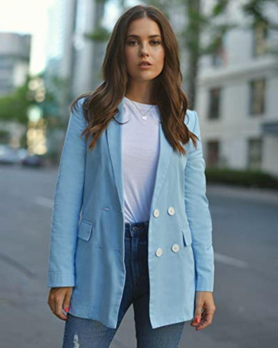 The Drop Blazer Para Mujer, Sin Forro, Estilo Cruzado De