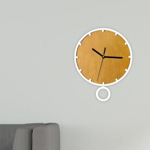 Reloj De Pared Con Péndulo Adorno De Pared Redonda Marrón