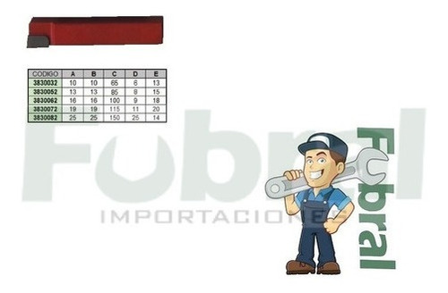 Imagen 1 de 4 de Herramienta Soldada Para Torneria 3830072 19x19x115mm Fubral