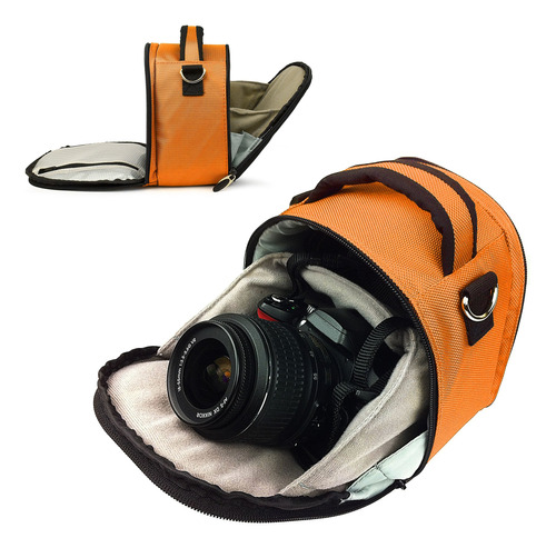 Vangoddy Diseñado Naranja Dslr Camera Bag Diseño Laurel Lujo