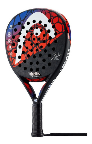 Paleta de pádel Head Graphene Touch Delta Pro 2018 color negro/rojo