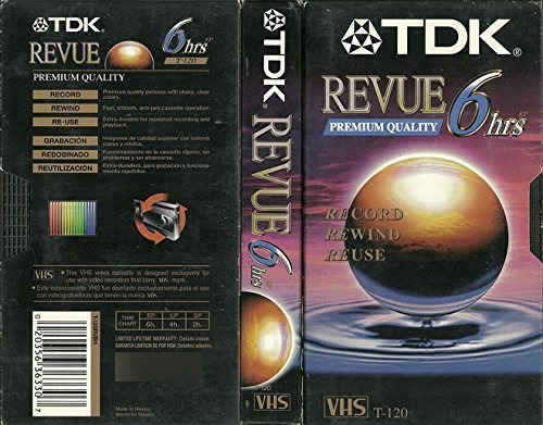 Tdk Blanco Video Vhs: Calidad Premium Revue 4 unidad 6 hora