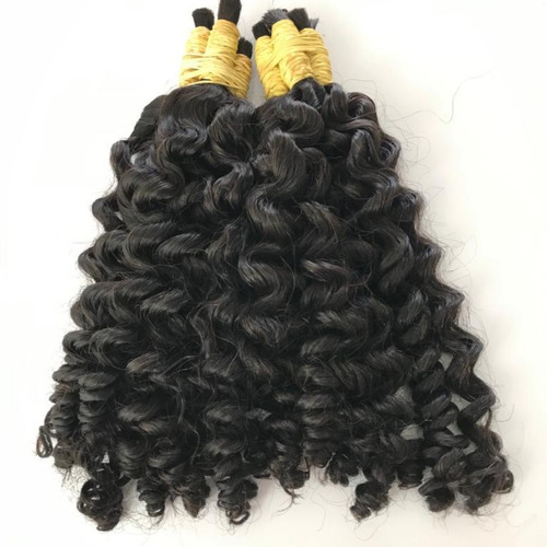 Cabelo Humano Cachos Largos A Vapor De 40cm Com 100 Gramas. Cor Castanho