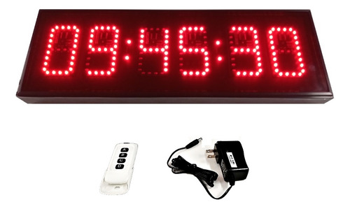 Cronómetro Y Reloj Digital Leds 6 Dígitos Control Chicharra