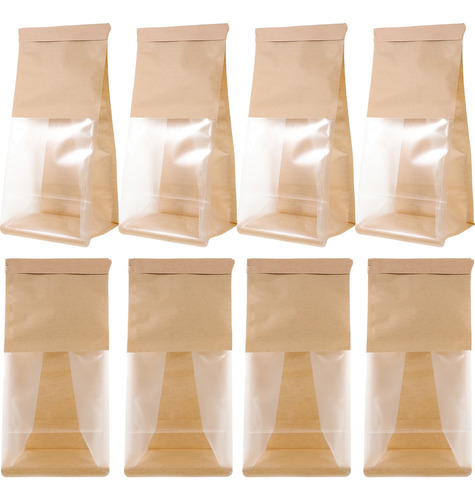 Sacos Grandes De Pão De Papel Com Janela Transparente 50 Uni