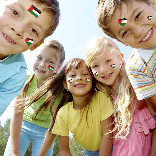 Pegatinas Temporales Con La Bandera Palestina En V, Tatuajes
