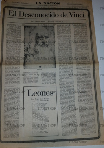 Supl La Nación 1977_ernesto Sábato_leones: Jorge Luis Borges