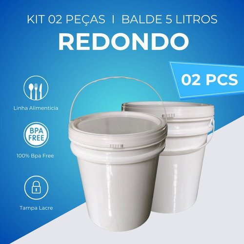 Balde Para Organizar Geladeira 5l Com Alça 2 Pçs