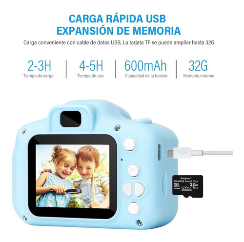 Mini Cámara Portátil Para Niños + Tarjeta De Memoria 32g