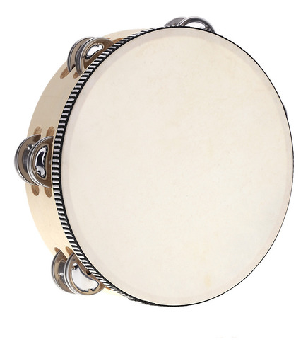 Tambor De Pandeiro De 8 Fileiras Duplas Com Jingles De Metal