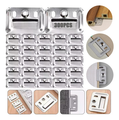 GVFYY 300pz Grapas Industriales Para Lambrin Interior Decorativo, Abrazadera para Panel de Pared Integrado hebilla de Panel de Pared Resistente para Asientos de Inodoro Montaje de Muebles