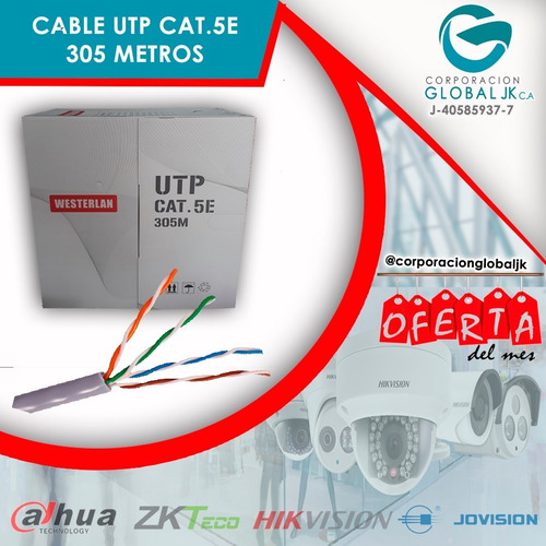 Cable Utp Cat 5e Bobina 305 Metros Marca Westerlan Cat5e