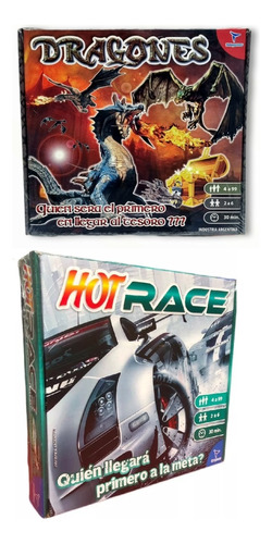 2 Juegos De Mesa Dragones Y Hot Race De Carreras Con Dados