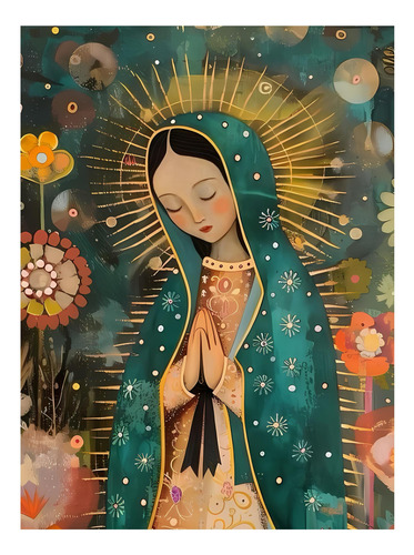 Mural Virgen De Guadalupe 30x45 Cms-6 Azulejos-pre Venta