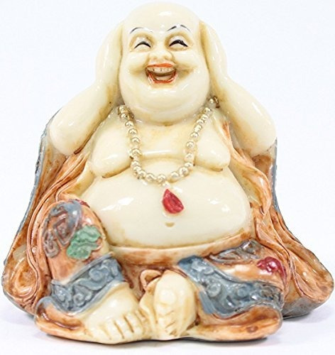 Feng Shui No Escuche Mal Cara Feliz Riendo Buda Estatuilla D