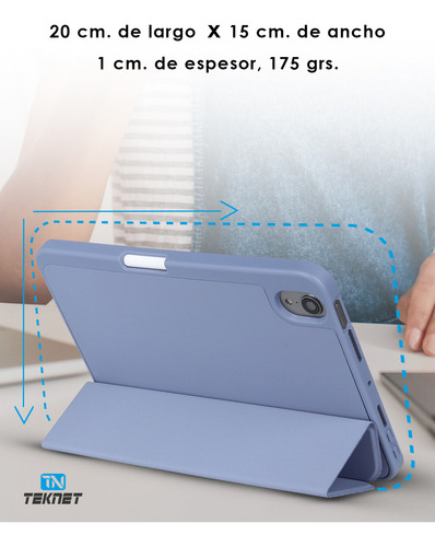 Funda Teknet Case Silicon Para iPad Mini 7 2024 8.3 A17 Pro Color Lavanda