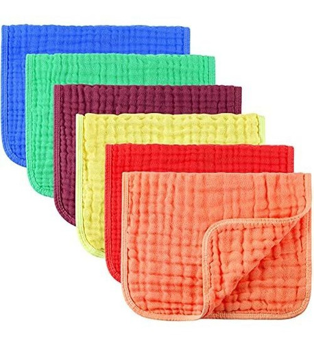 Pack De 6 Paños Grandes De Muselina Multicolores