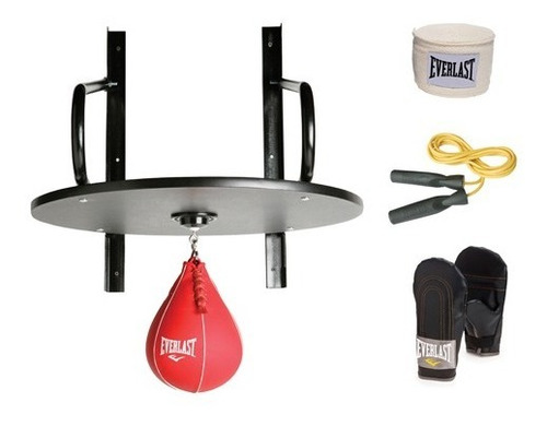 Speed Bag Kit Everlast Plataforma Pera Boxeo Fitness Guantes