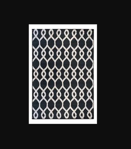 Alfombra Carpeta Shiraz Dib 1,00 X 1,50 M Moderna Vs. Mod Ancho 1 Cm Color Gris Oscuro Diseño De La Tela Geométrico Largo 1.5 Cm