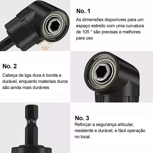 Kit 14 Adaptador Angular Extensor Flexível Soquete Universal