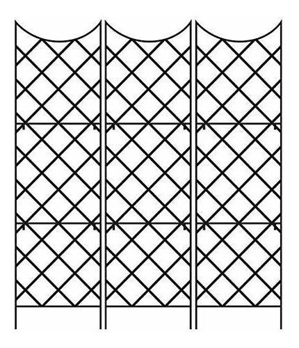 Panacea 89655 Gigante Trellis, Negro, 108  H, Pack De 3.