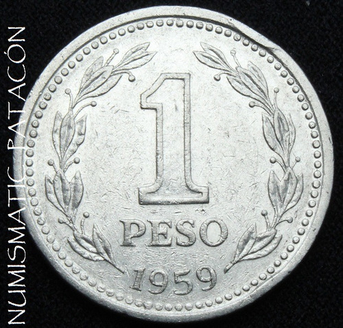 Moneda Argentina De 1 Peso 1959 - Cj 254