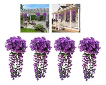 Comprar Flores Colgantes Artificiales, 4 Unidades, Plantas Colgantes