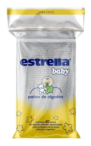 Estrella Baby Paños De Algodon X 40 Unidades - Arenita