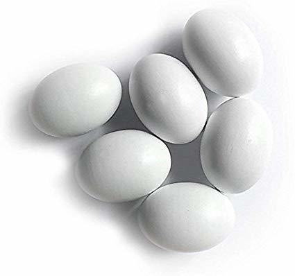 Sallyfashion 6pcs Wooden Faux Fake Eggs, Easter Eggs, Childr