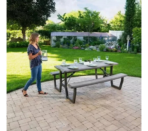 Mesa Plegable Para Picnic Color Marron, Lifetime