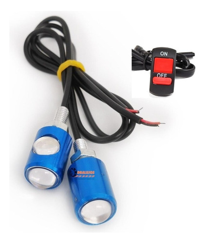 2 Exploradoras Led Mini Ojo De Aguila 2 Led Cob Moto/carro 