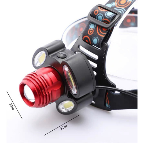 Lampara Minera 5 Led Linterna De Cabeza Recargable Headlamp Blanco Negro