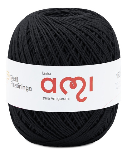 Linha Ami Para Amigurumi Têxtil Piratininga Com 250mts Cor 025- Preto