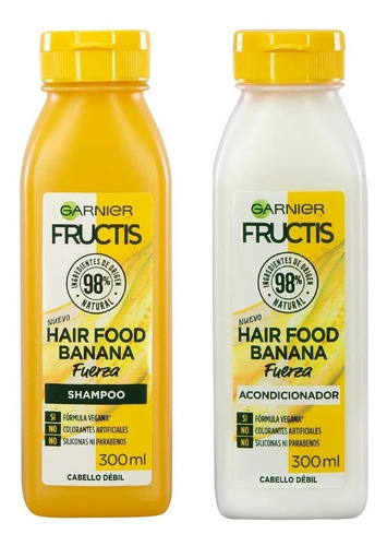 Shampoo + Acodicionador Fructis Hair Food Banana