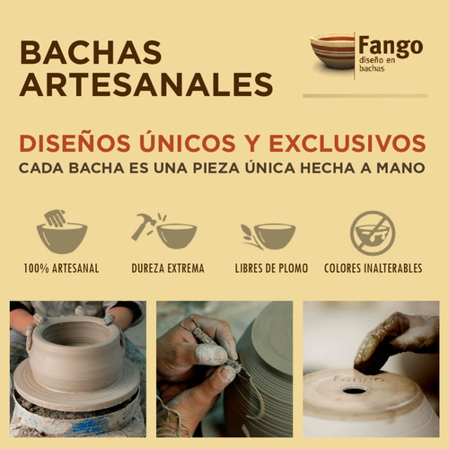 Imagen 4 de 8 de Combo Bacha Apoyo Artesanal Griferia Monocomando Pico Alta