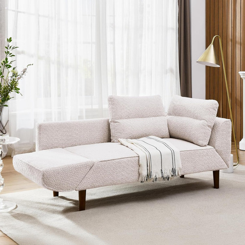 Sofa Cama Moderno Super Comfortable 163 A 210cms Velvet Rosa Claro Bouclé