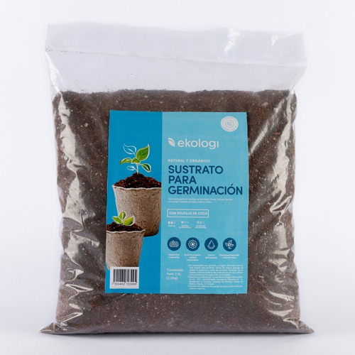 Sustrato Germinación Orgánico 7.5l Ekologi Polvillo De Coco