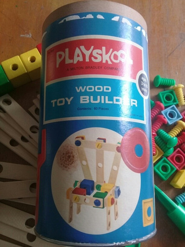 Playskool No.840 Wood Toy Builder 60 Piezas. Juego Vintage