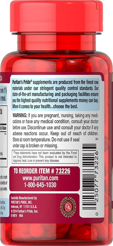 Imagen 3 de 3 de Cranberry De 25000 Mg Marca Puritan's Pride, Una Al Dia !