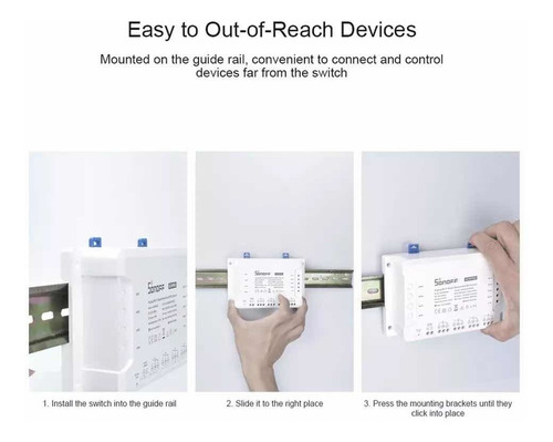Aplicación Sonoff Wifi Smart Switch de 4 canales para Android e iOS domótica compatible con Google Home Alexa