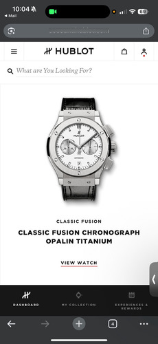 Hublot Classic Fusion Chronograph Opalin Titanium Azul Gris Blanco (Usado)