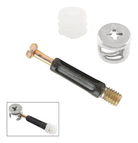 100 Set Tornillo Minifix O Mini Fix 40mm, 3 En 1
