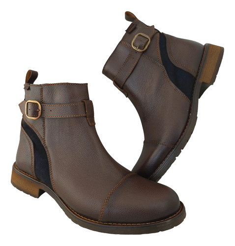 Botines Botas Hombre Vestir O Casual Verde Tabaco 3258 Cafe