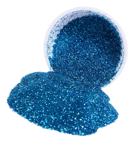 Glitter Purpurina Pó Brilho - Decoração - Preto - 250g Cor Azul-claro